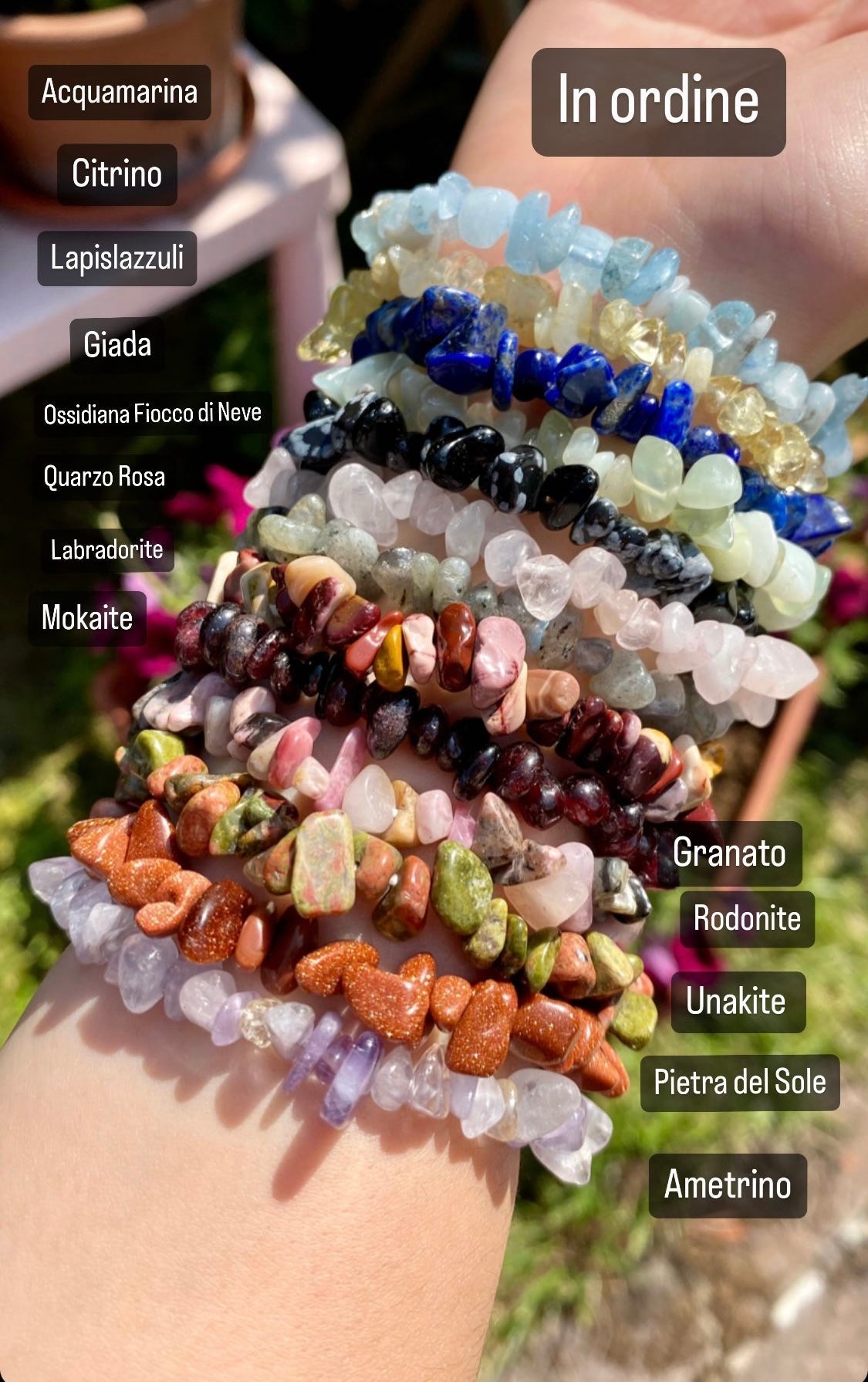 Stock Bracciali Chips Pietre