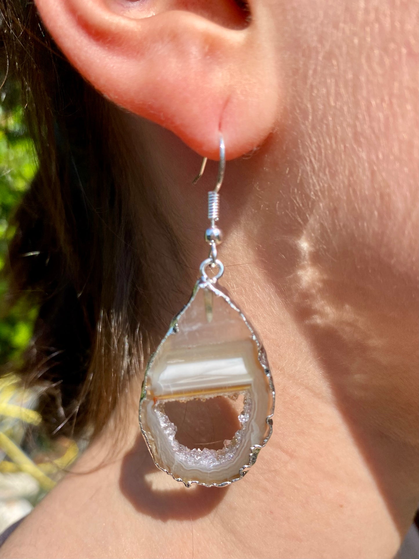 Orecchini Fetta di Geode di Agata