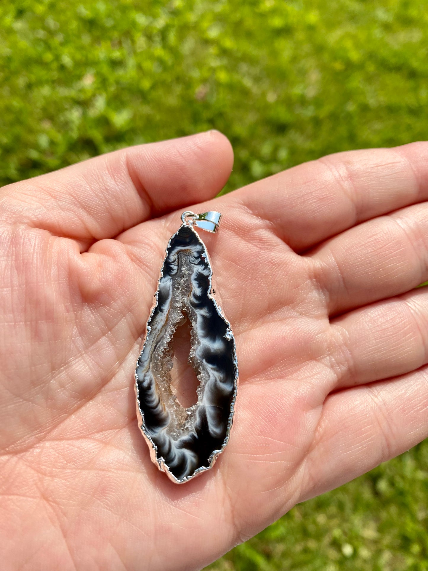Ciondolo Fetta di Geode di Agata