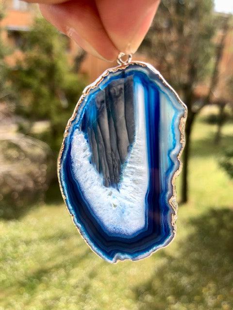 Ciondolo Fetta di Agata - Stregadellemele Crystal Shop