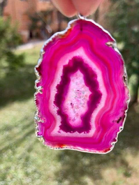 Ciondolo Fetta di Agata - Stregadellemele Crystal Shop