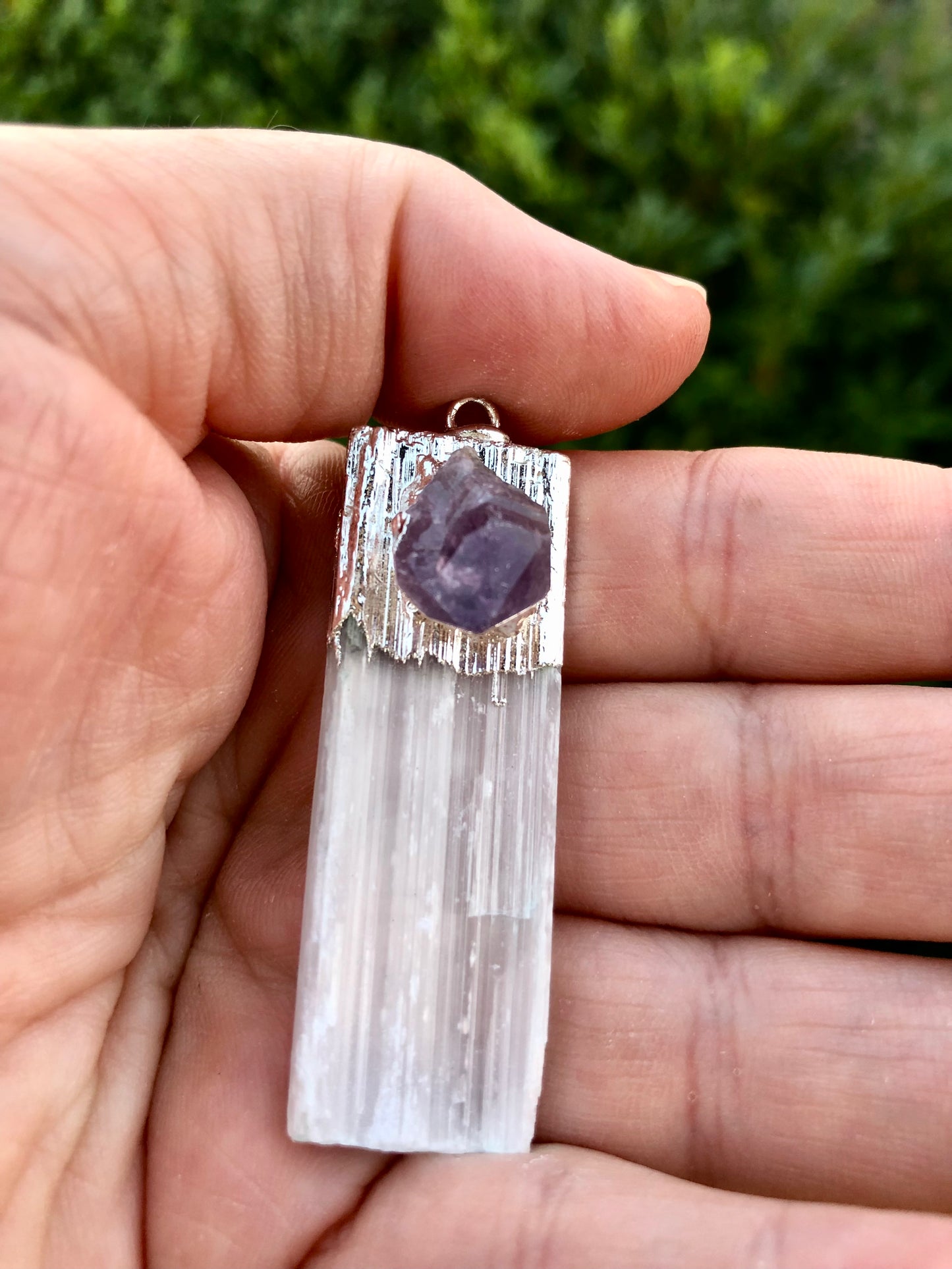 Ciondolo Bacchetta Selenite e Goccia