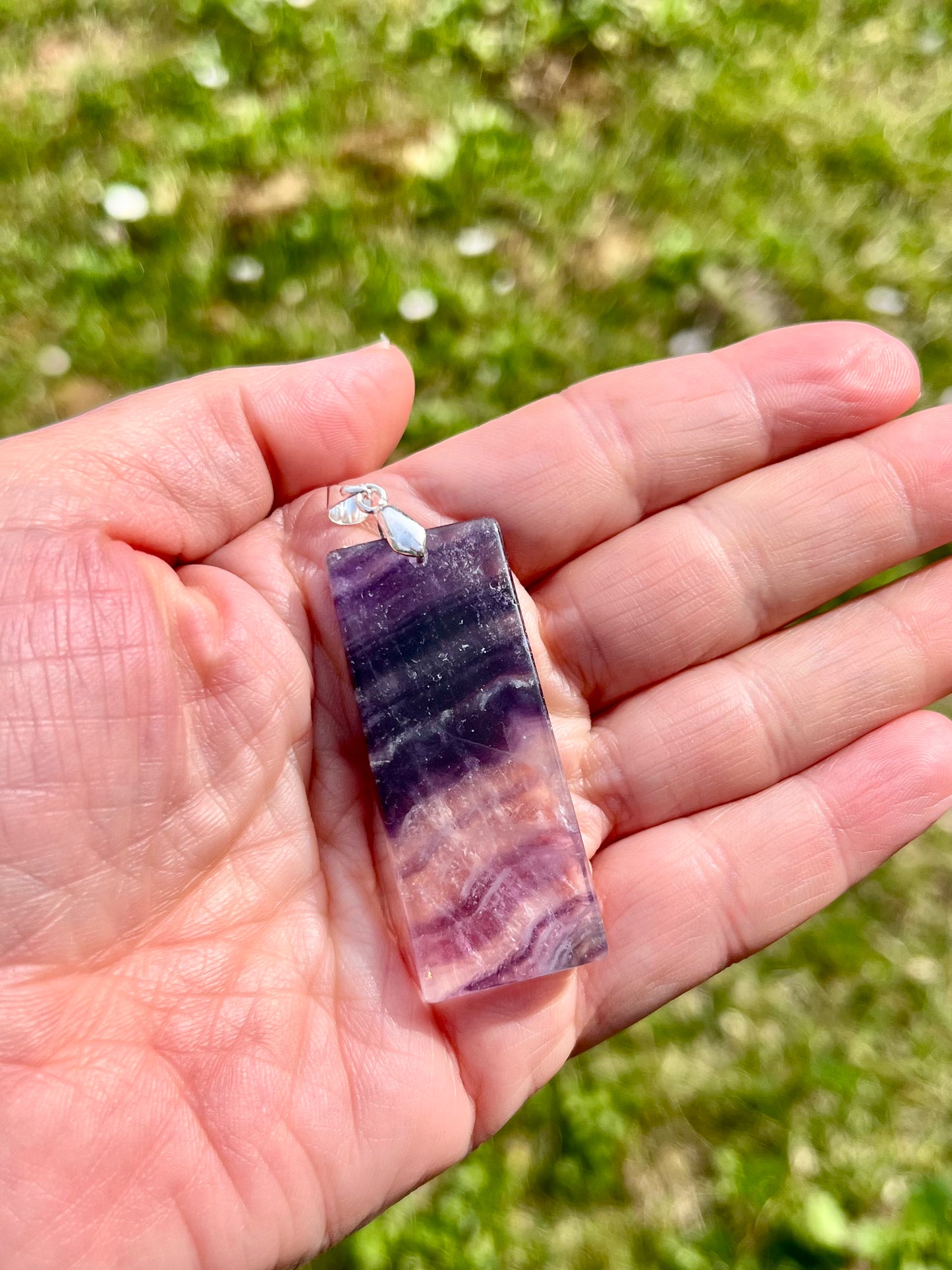 Ciondolo Piastra di Fluorite Arcobaleno