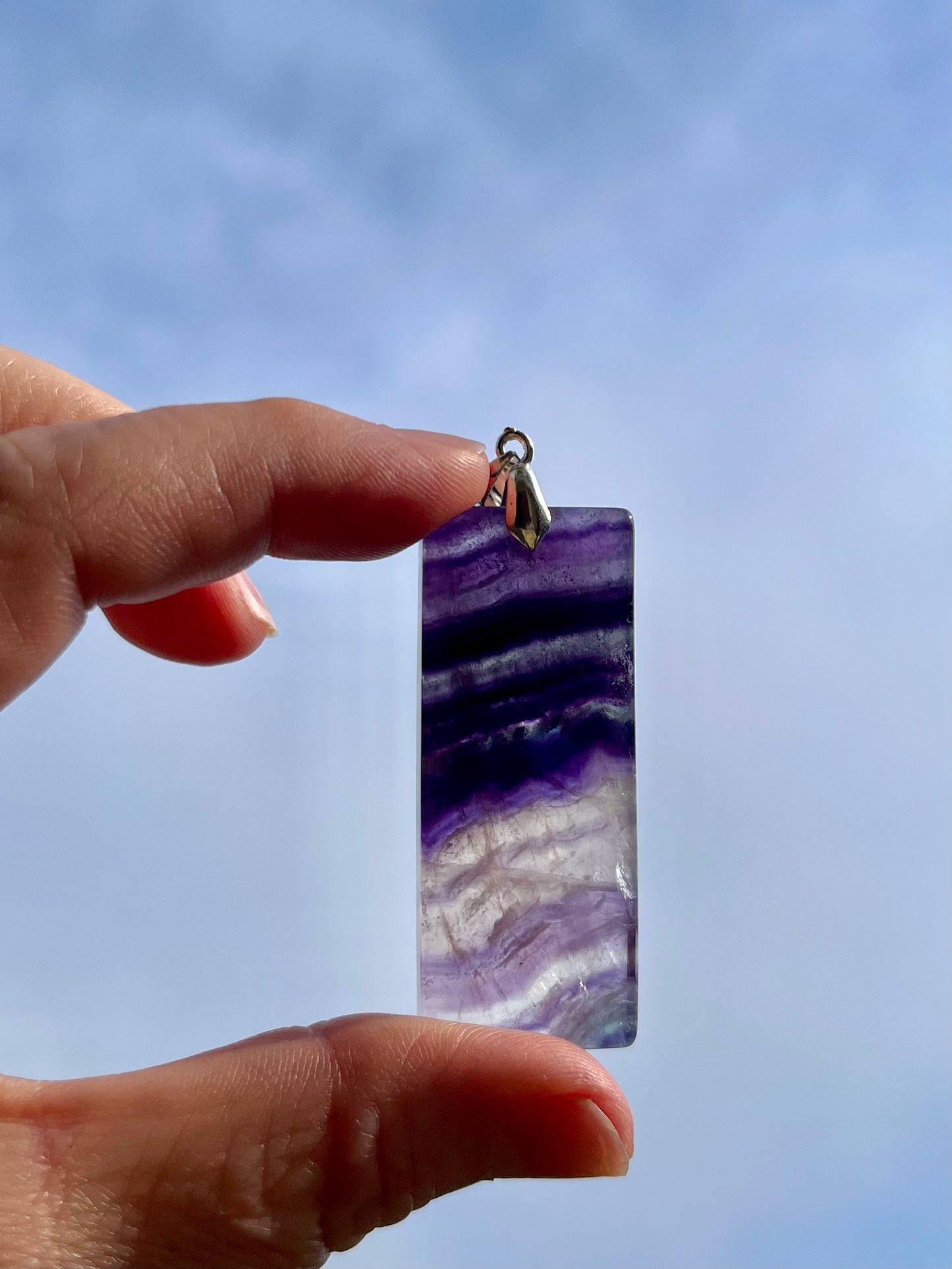 Ciondolo Piastra di Fluorite Arcobaleno