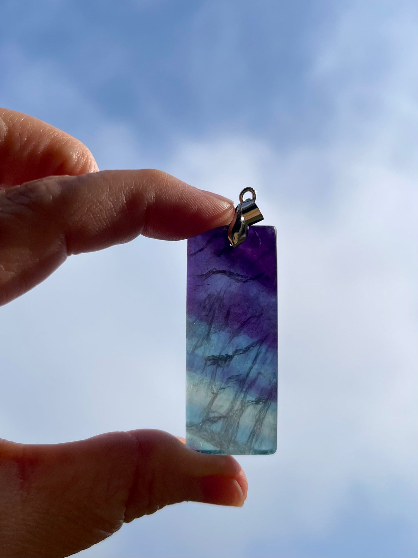 Ciondolo Piastra di Fluorite Arcobaleno
