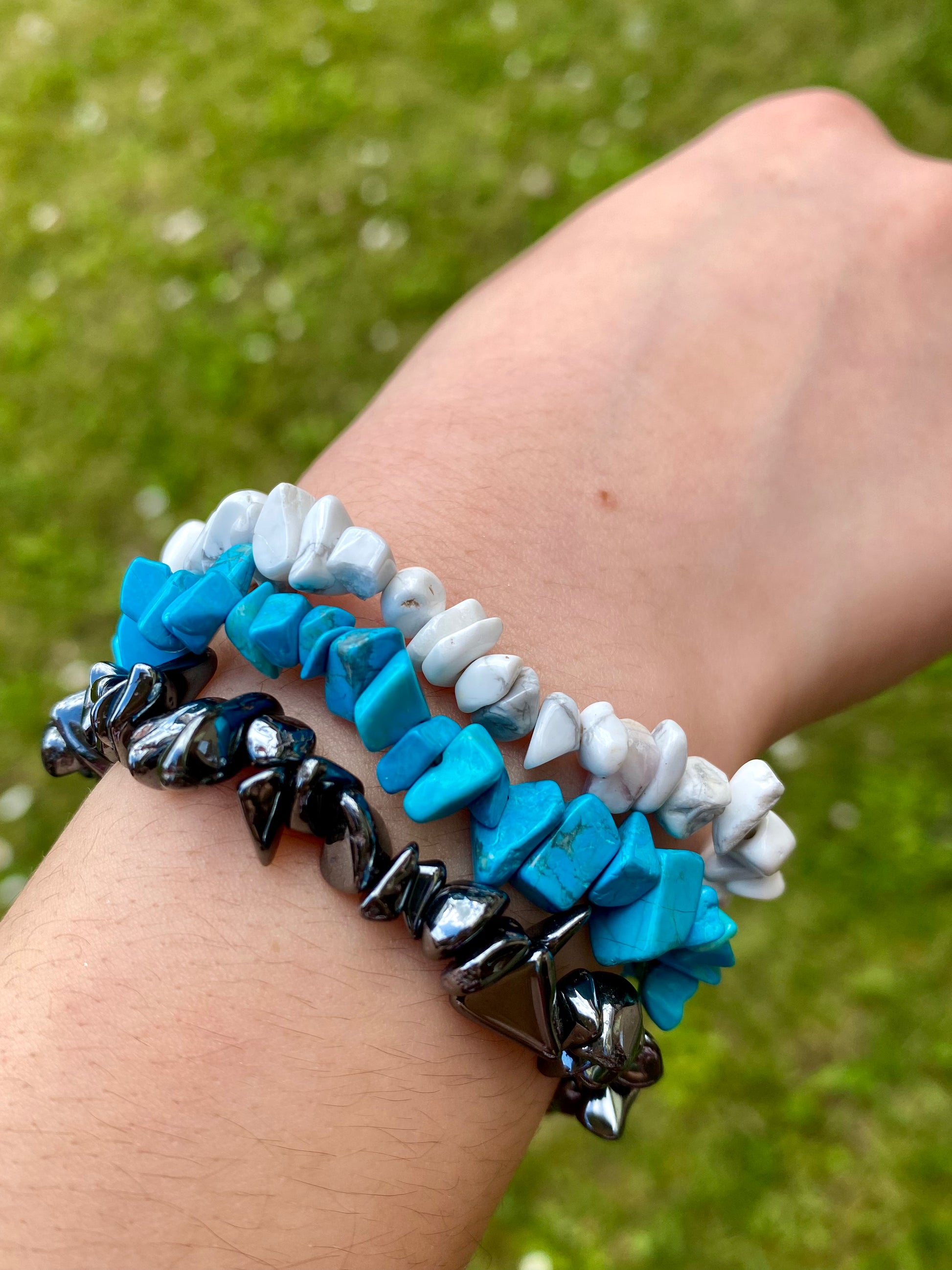 Athena- Bracciale in argento naturale e madreperla azzurra Athena- Bracciale in argento naturale e madreperla azzurra